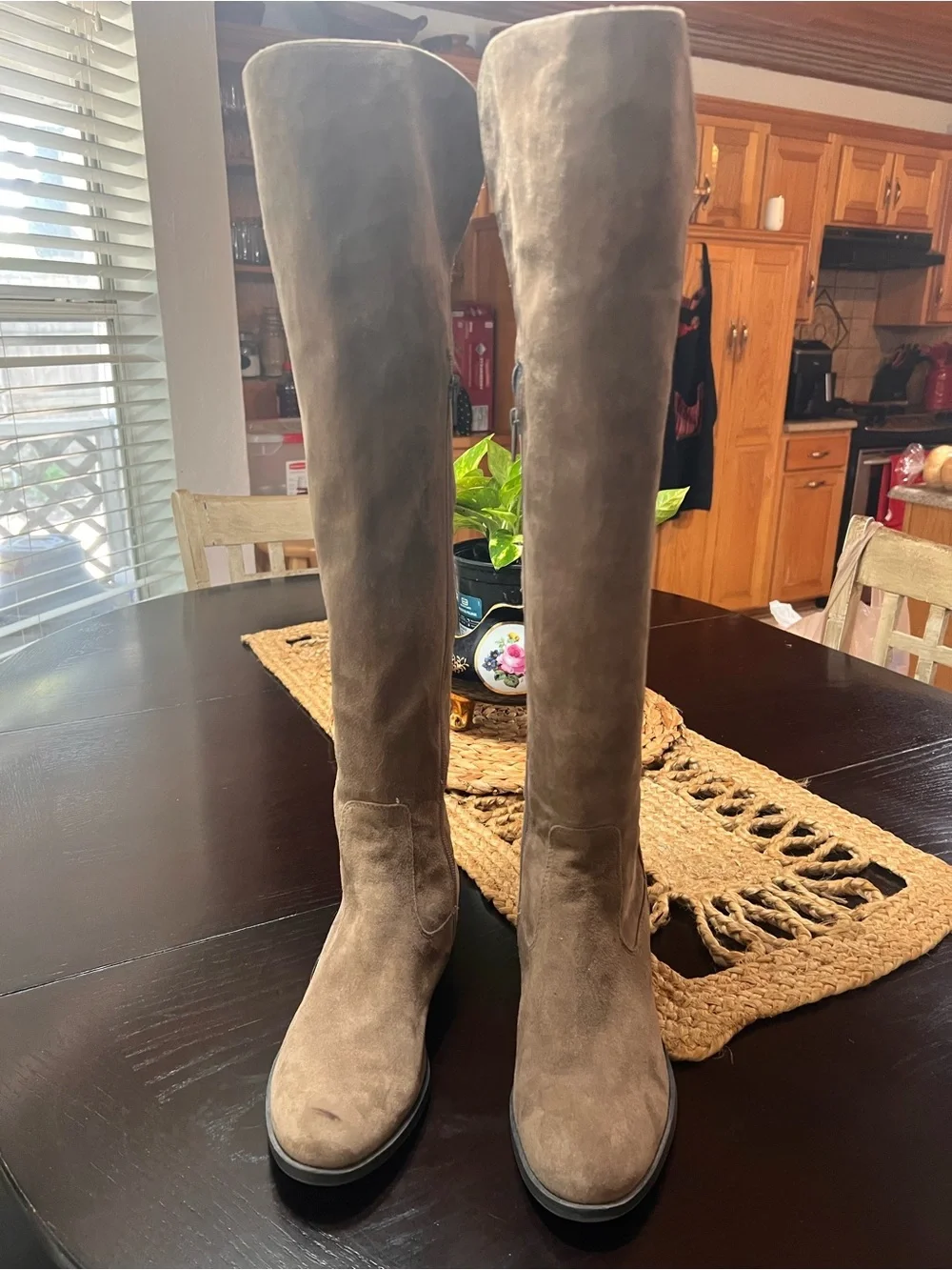 Calvin Klein Women's Tall Brown Suede Over-the-Knee Boots